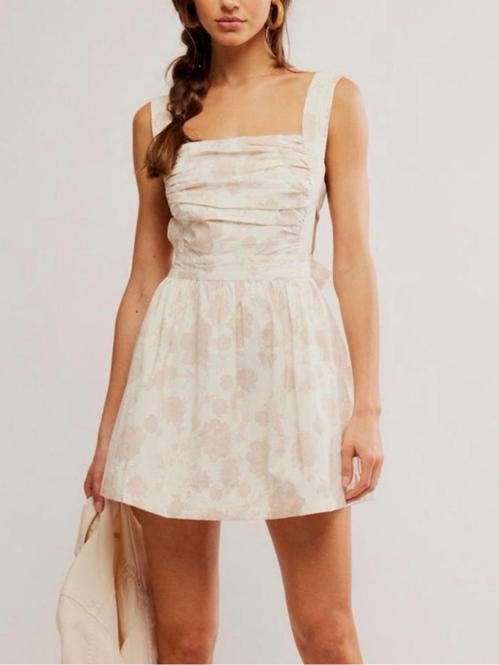 Free People Meet Me In Maui Floral Printed  Mini Dress- Cotton Blend